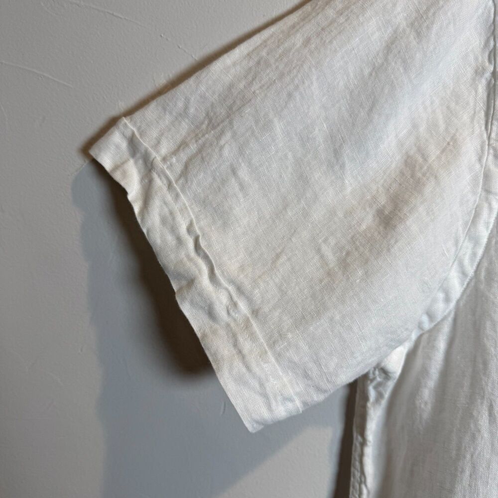Porter and Ash White Linen Shirt Men's Size Large Beachy Neutral Casual Classic - Picture 5 of 16